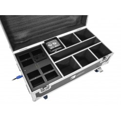 ROADINGER Flightcase 6x AKKU IP UP-4 Plus HCL Spot WDMX with Charging Function